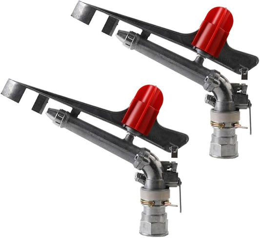 1.5 inch Agriculture Farm Irrigation Sprinkler, Large Area Watering Spray Gun Sprinkler 360° Rotary Farm Lawn Garden Irrigation System for for Field Orchards Tea Gardens Forestry, 2PCS