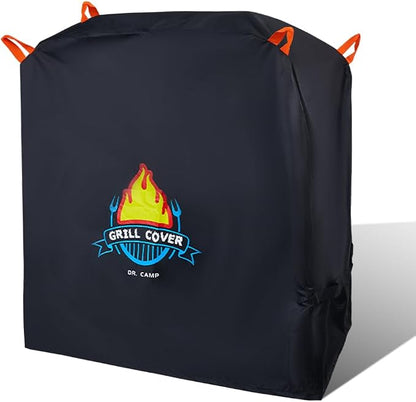 Vivicreate Waterproof BBQ Grill Cover 48 Inch Heavy Duty 420D Fabric Outdoor Barbecue Cover Weatherproof UV Protection Windproof Fits Weber Char-Broil Nexgrill Traeger Smoker Parrilla
