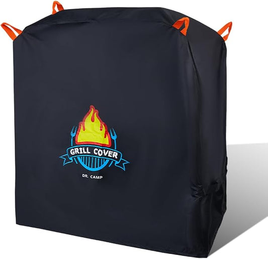Vivicreate Waterproof BBQ Grill Cover 48 Inch Heavy Duty 420D Fabric Outdoor Barbecue Cover Weatherproof UV Protection Windproof Fits Weber Char-Broil Nexgrill Traeger Smoker Parrilla