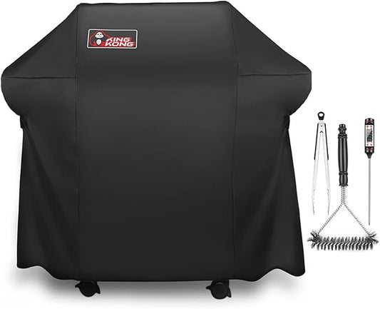 Kingkong 7106 Cover for Weber Spirit 200 and 300 Series Gas Including Grill Brush, Tongs and Thermometer