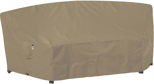 Curved Patio Furniture Cover for Outdoor Sectional Sofa, 96"(65") Reinforced Waterproof 600D Patio Couch Covers, Lawn Outside Garden Furniture Winter Protective Cover