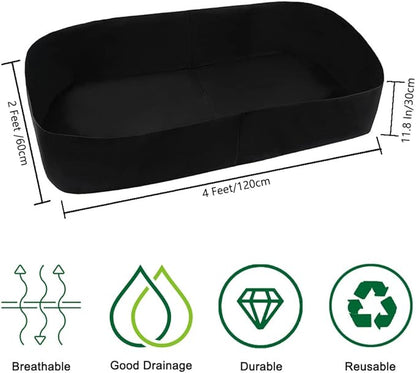 Feitore Fabric Raised Garden Bed, 2ft x 4ft Garden Grow Bags Planting Bed Rectangle Garden Containers for Vegetables Plants Flowers Outdoor