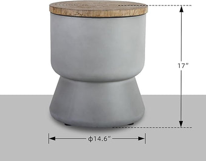 Afterglow Outdoor Cooler Side Table, Patio Bar Table w Ice Bucket, Perfect for Beer Wine Storage,Patio Decor, Deck Pool Backyard Party