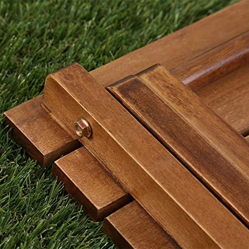 Outdoor Small Table Square Folding Wooden Patio Side Table Furniture Table for Adirondack Chair, Balcony, Porch, No Assembly Required, Brown