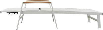 Christopher Knight Home Patio Aluminum Chaise Lounge, Adjustable Mesh Chaise Lounge, 5 Position Back Recliner, Lounge Chair with Armrest, Ourdoor Deep Seating Lounge for Poolside Backyard, White