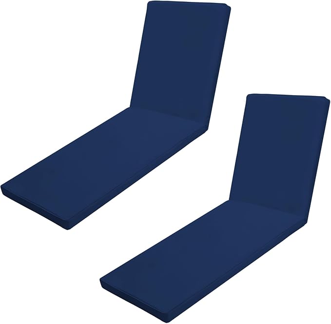 Outdoor Chaise Lounge Cushions for Patio, 72"x22"x3" Lounge Chair Cushions Set of 2, Waterproof Replacement Seat Cushions for Outdoor Furniture