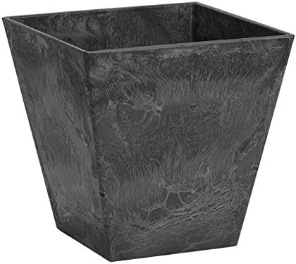 Root & Vessel, Black, 35168 Ella Square Planter, Black, 16-Inch