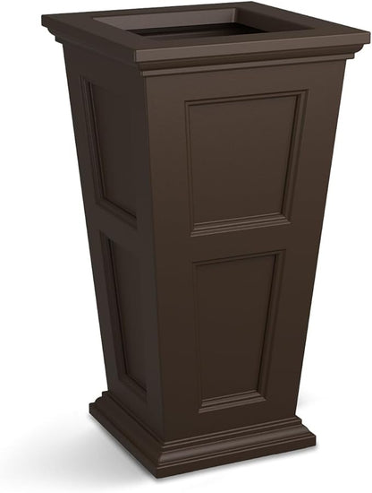 Mayne Fairfield 28-Inch Tall Planter – Self-Watering, Weather-Resistant Planter for Flowers – Durable Outdoor Design for Patio, Porch, or Entryway