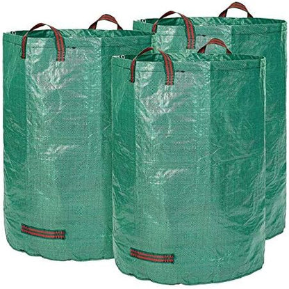 Glorytec 3-Pack 80 Gallons Garden Bag - Extra Large Reusable Leaf Bags - Garden Waste Bags - Collapsible Gardening Containers for Lawn and Yard Waste - 4 Handles