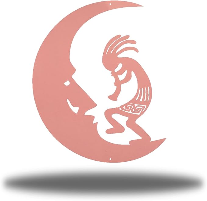 Riverside Designs Kokopelli Wall Art Steel Outdoor Decor | Heavy-Duty and Waterproof | Made in USA (Pink, 18L x 14.5W)