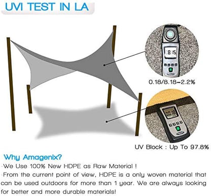 Amagenix Sun Shade Sail 14'X14'Curved Edge Outdoor Shade Canopy Rust Red Breathable 95% UV Block Shade Cloth for Patio Garden Backyard (We Make Custom Size)
