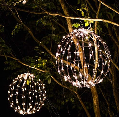 Elf Logic 16” Outdoor/Indoor LED Christmas Light Ball with Automatic Timer. Durable, Waterproof, Long-Lasting, Lightweight Bright Light Ball. Warm LED Lights for Holiday Decor, Patio, Wedding Decor