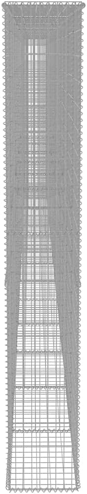 Galvanized Steel Gabion Wall with Cover, Gabion Mesh Wire Wall Panel Galvanized Steel Garden Stone Wire Basket Fencing Patio Decorative Fence, 354.3"x19.7"x78.7",-138