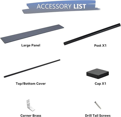 6 Feet×6 Feet Privacy Fence, Outdoor Wood Plastic Composite Fence Panel, Waterproof Security Barriers Fencing (Gray with One 7.6FT Post)