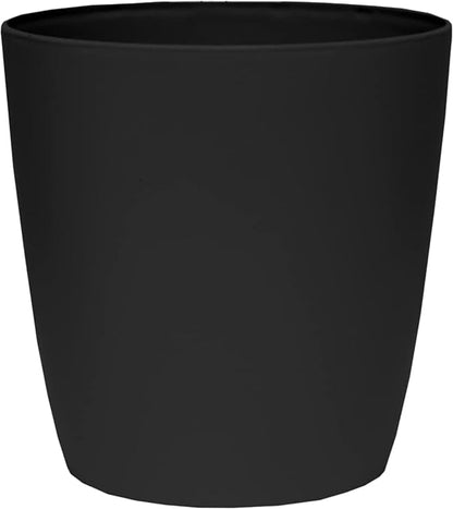 The HC Companies Aria Round Self-Watering Pot - Lightweight Plastic Planter for Herbs & More - Durable Plant Pots for Indoor Plants & Outdoor Plants (6" Matte Black, Pack of 1)