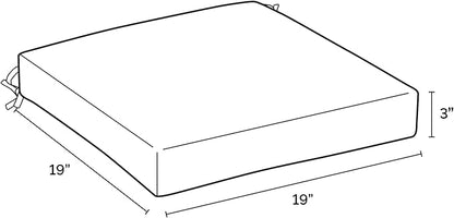 Arden Foam Outdoor Seat Cushions (4-Pack), 19 x 19, Premium High-Density Foam, Never Flattens, Weather-Proof for Outdoor Chairs Ashland Black Jacobean