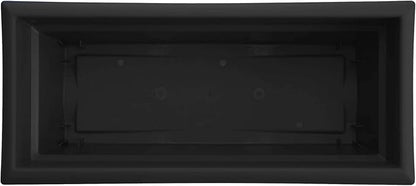 Bloem Veranda 26" Black Deck Box Planter with Optional Knock-Out Drainage Holes