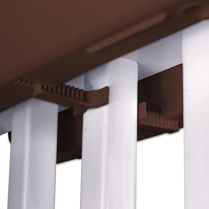Emsco Group Bloomers Railing Planter with Drainage Holes - 24" Weatherproof Resin Planter - Earth Brown