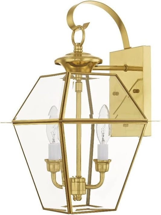 Livex Lighting 2281-07 Westover 2-Light Outdoor Wall Lantern, Bronze, 16.5" x 9" x 10"