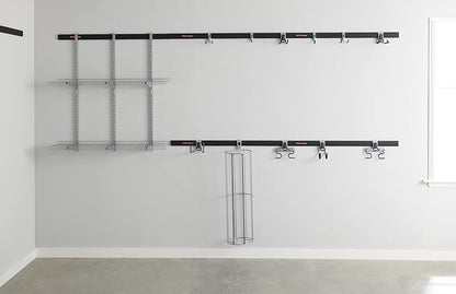 Rubbermaid FastTrack Garage Storage Bike Storage Kit, 3 Piece, All in One Rail Hook Kit Organizer, Heavy Duty Organization for Home/Garage/Wall/Shed