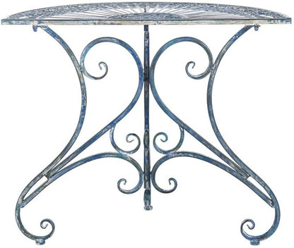 SAFAVIEH Outdoor Collection Annalise Victorian Antique Blue Accent Table