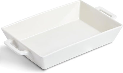 4.6 Qt Large Rectangular Ceramic Baking Dish, 14x10 Inch Deep Casserole Lasagna Pan with Handles for Cooking, Roasting, Serving, and Daily Use, Safe for Oven Microwave Dishwasher Freezer