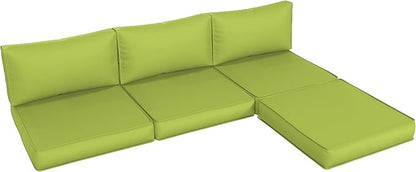 Amopatio 7-Piece Outdoor Cushions, Waterproof Outdoor Replacement Cushion, Non-Slip Bottom All-Weather Patio Couch Cushions for 4-seat Patio Sectional, Green