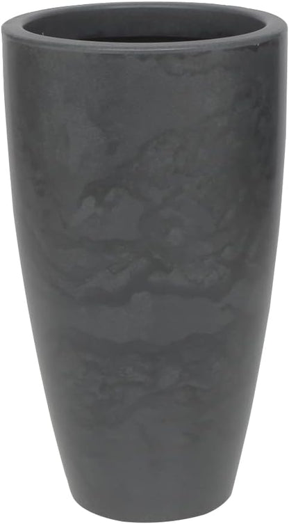 20.9" Tall Planter | Eco-Friendly, Durable, Lightweight | Indoor/Outdoor Use, All-Weather, Contemporary Design by Brazilian Artisans - Black