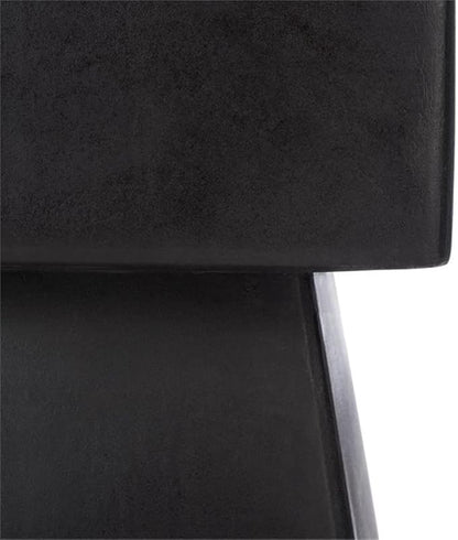 SAFAVIEH Outdoor Zen Black Mushroom Modern Concrete Accent Table