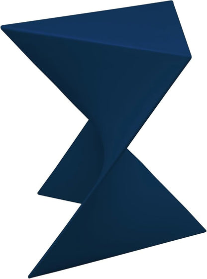 LeisureMod 15.75" Stackable Weather-Resistant Plastic Triangular Side Table - Accent End Table for Indoor & Outdoor Use (Navy Blue, Set of 2)