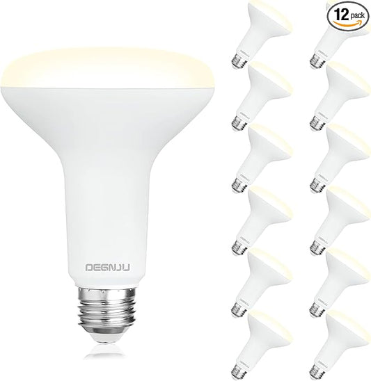 12 Pack BR30 LED Recessed Light Bulb, Dimmable Indoor Flood Light Bulbs CRI80 7W Equivalent 65W 3000K Warm White 650 Lumens, 15000 Lifetime Hours E26 Base LED Can Light Bulb, Flicker-Free