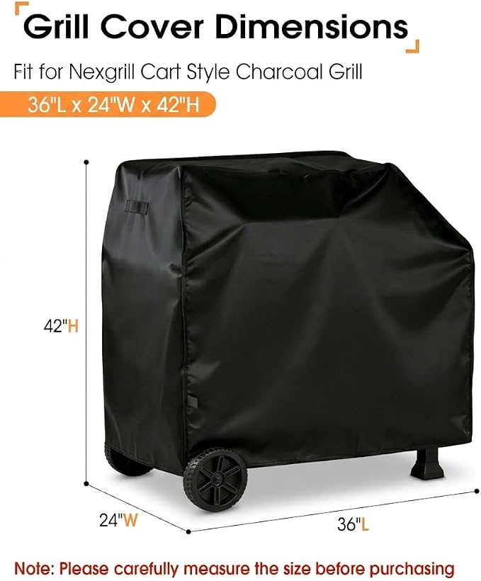 Outdoor Grill Cover for Nexgrill 810-0047 Cart Style Charcoal Grill, Waterproof Outdoor BBQ Griddle Cover - 36 x 24 x 42 inch