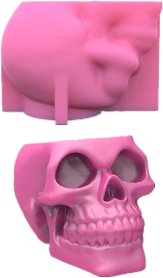 Skull Flower Pot Cement Silicone Mold, Concrete Clay Succulent Planter Mold Candle Holder Mould (G27)