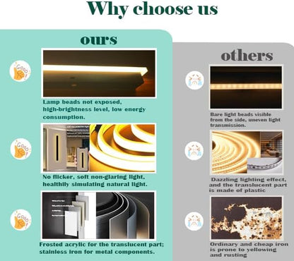 Outdoor Porch Light Set of 2, 39 Inch LED Wall Sconce, Black Modern Exterior Wall Light Fixture, IP65 Waterproof Lighting for Front Door, Side Porch, Single Garage