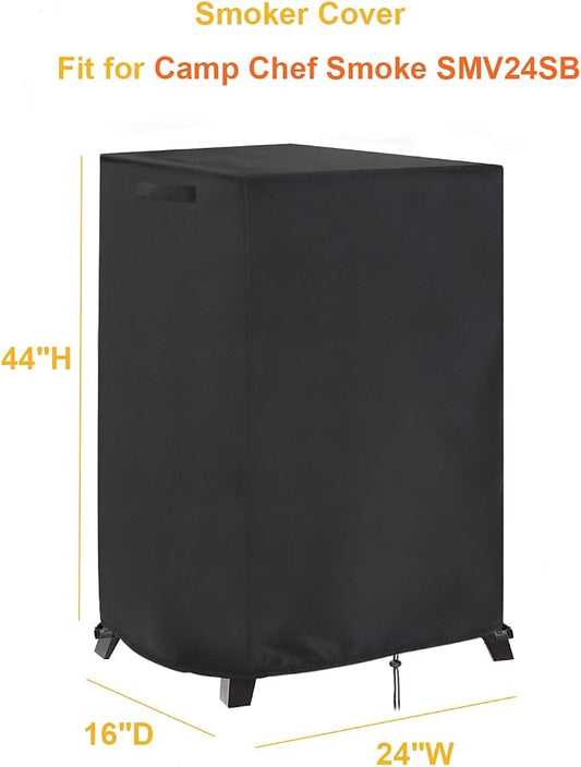 Smoker Cover Fit for Camp Chef Smoke Vault - Vertical, Outdoor Waterproof Grill BBQ Cover Vertical Smoker Covers,Black (16" D x 24" W x 44" H)