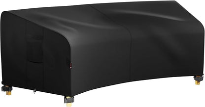 iBirdie Outdoor Sectional Cover for 96" Back 65" Front Curved Shaped Patio Sofa Waterproof Weatherproof 600D Heavy Duty Garden Furniture Cover for Outside Sectional Couch