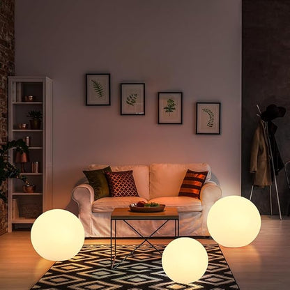 Globe Floor Lamp, 14-inch LED Ball Light with Remote,16 RGB Color Dimmable Rechargeable Nursery Globe Lamp, Waterproof Glowing Orb Light for Indoor Outdoor Lighting Decors