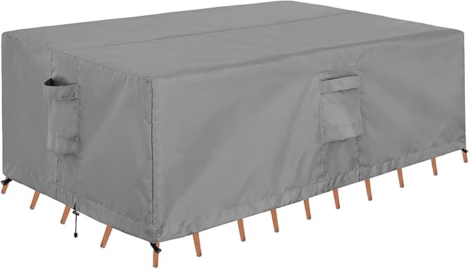 OutdoorLines Outdoor Waterproof Patio Table Furniture Set Covers - Square Couch Sectional Cover Outside Weatherproof Patio Furniture Covering for Deck, Lawn and Backyard 74" L x 74" W x 28" H, Grey