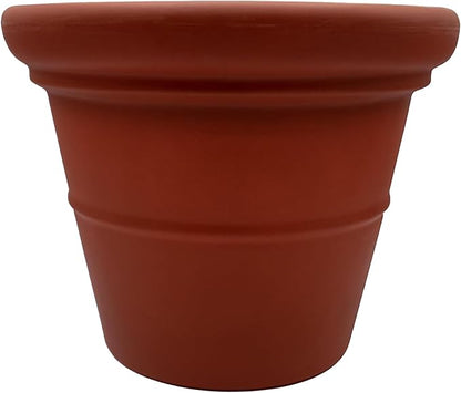 The HC Companies Terrazzo Large Round Plastic Plant Pot w/Rolled Rim - Lightweight & UV Resistant Gardening Pot for Herbs & More - Outdoor & Indoor Plant Pots w/Drainage (20” Clay)