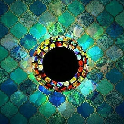 Solar Glass Ball Light Mosaic Jar Lights,Color Changing Globe Table Lamp Waterproof LED Night Light for Garden Patio Party Yard Outdoor Indoor Decorations (Ball)