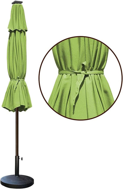 EliteShade USA 10-Year-Non-Fading Solar 9ft Market Umbrella with 80 LED Lights Patio Umbrellas Outdoor Table Umbrella with Ventilation, Macaw Green