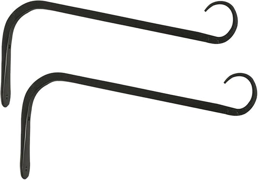 11 inch Plant Hanger, Sturdy Hanging Plant Bracket Outdoor, Hanging Plant Wall Hook Heavy Duty, for Hanging Bird Feeders, Planters, Lanterns, Wind Chimes, Indoor/Outdoor Use, Black, Set of 2