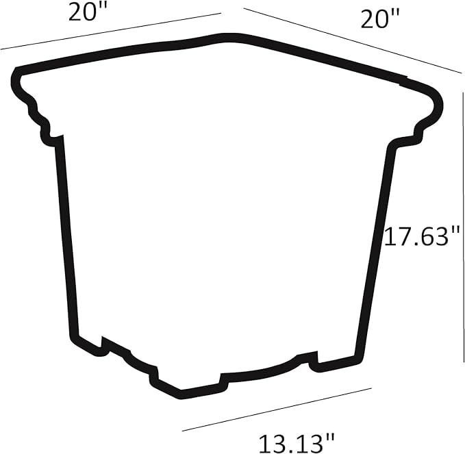 The HC Companies Terrazzo Square Plant Pot w/Drainage - Classic Planters for Outdoor Plants & Indoor Plants - Large UV-Resistant Plastic Pots for Plants (20”, Clay, Pack of 1)