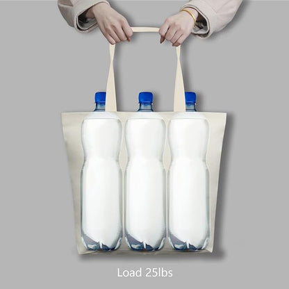 TOPDesign 6-Pack Canvas Tote Bags with Magnetic Snap, Reusable Grocery Shopping Bags, DIY Your Creative Designs
