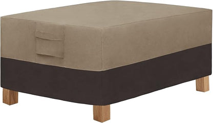 Easy-Going Patio Coffee Table Cover Small Outdoor Rectangular Table Cover, UV Resistant Waterproof Patio Furniture Cover (42"Lx24"Wx16"H, Camel/Dark Brown)
