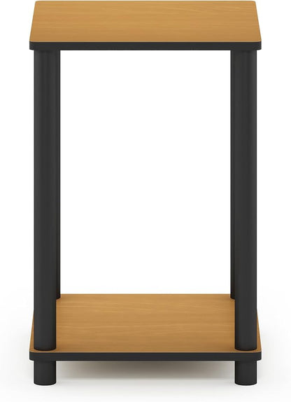 Furinno Turn-N-Tube End Table, 1-Pack, Light Cherry/Black