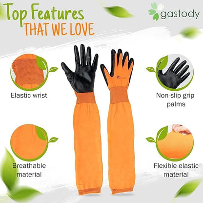 Long Sleeve Gardening Gloves Women and Men - Long Cuff Garden Gloves, Multipurpose Heavy Duty Outdoor and Indoor