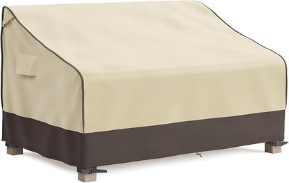 MR. COVER Outdoor Couch Cover Waterproof, Patio Furniture Covers for 2-Seater Couch, Fits up to 60" W x 35" D x 35" H, Moisture-Proof & UV-Protection, Brown & Khak