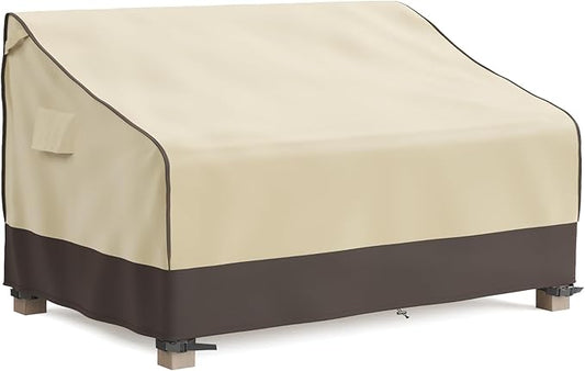 MR. COVER Outdoor Couch Cover Waterproof, Patio Furniture Covers for 2-Seater Couch, Fits up to 60" W x 35" D x 35" H, Moisture-Proof & UV-Protection, Brown & Khak