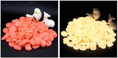 1100Pcs Glow Stones Glow in The Dark Garden Stones Pebbles, Gardening Luminous Stones Outdoor Decor Glowing Water Fish Tank Gravel (Orange)